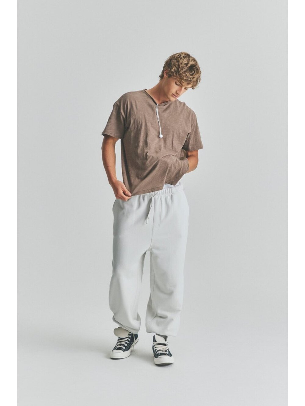 Elwood Core Sweatpants Joggers Vintage White 100% Organic Cotton Size S